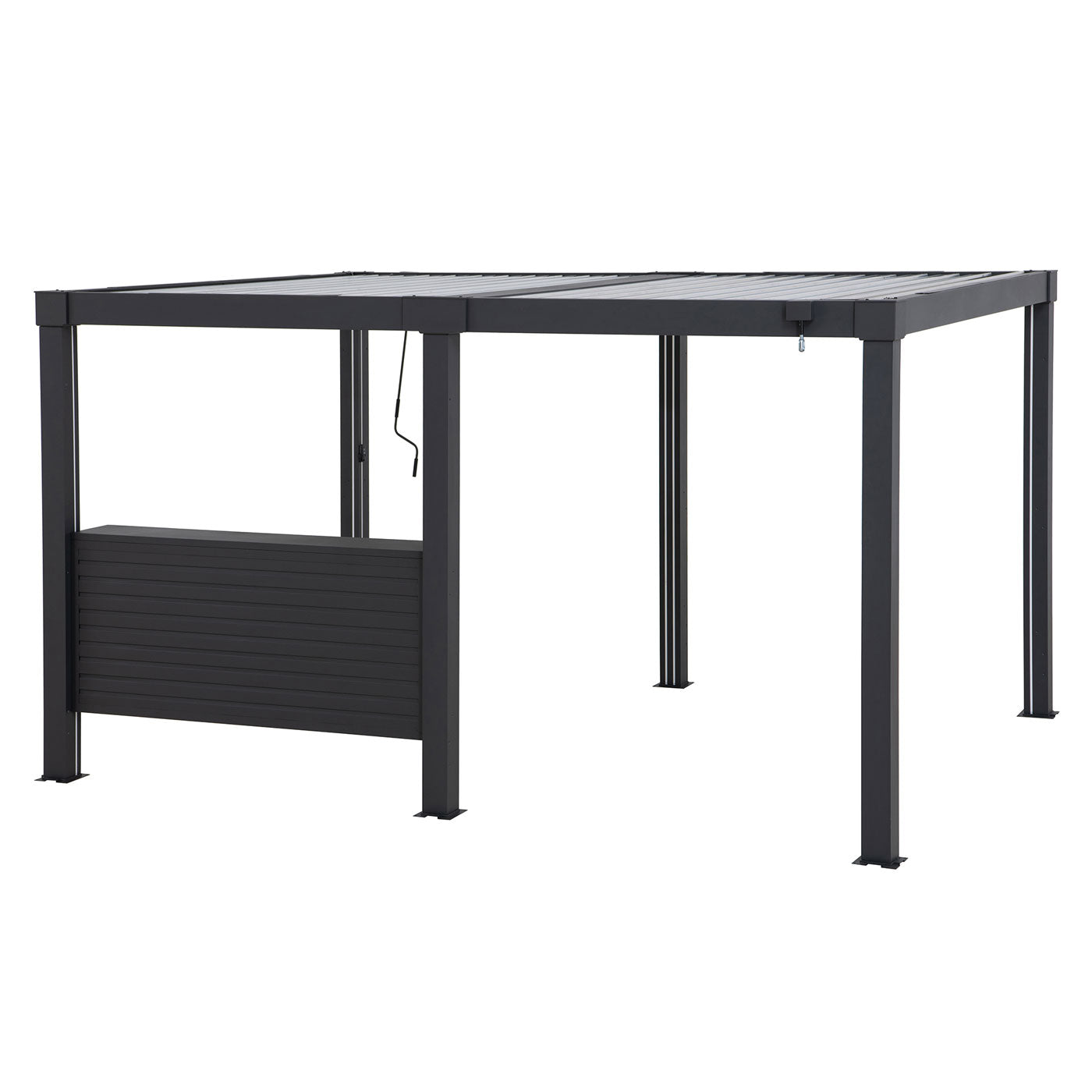 Pergola su baru baltame fone