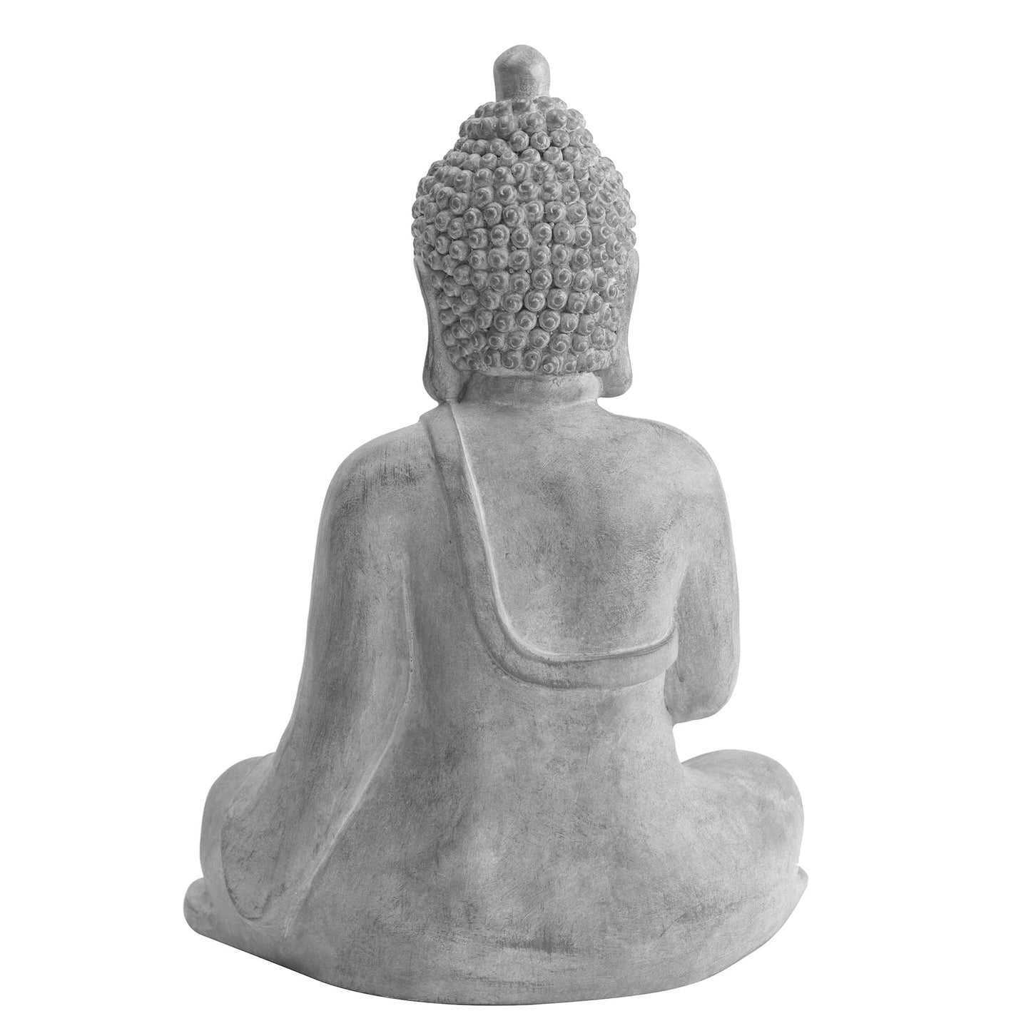 Budos statula, baltame fone