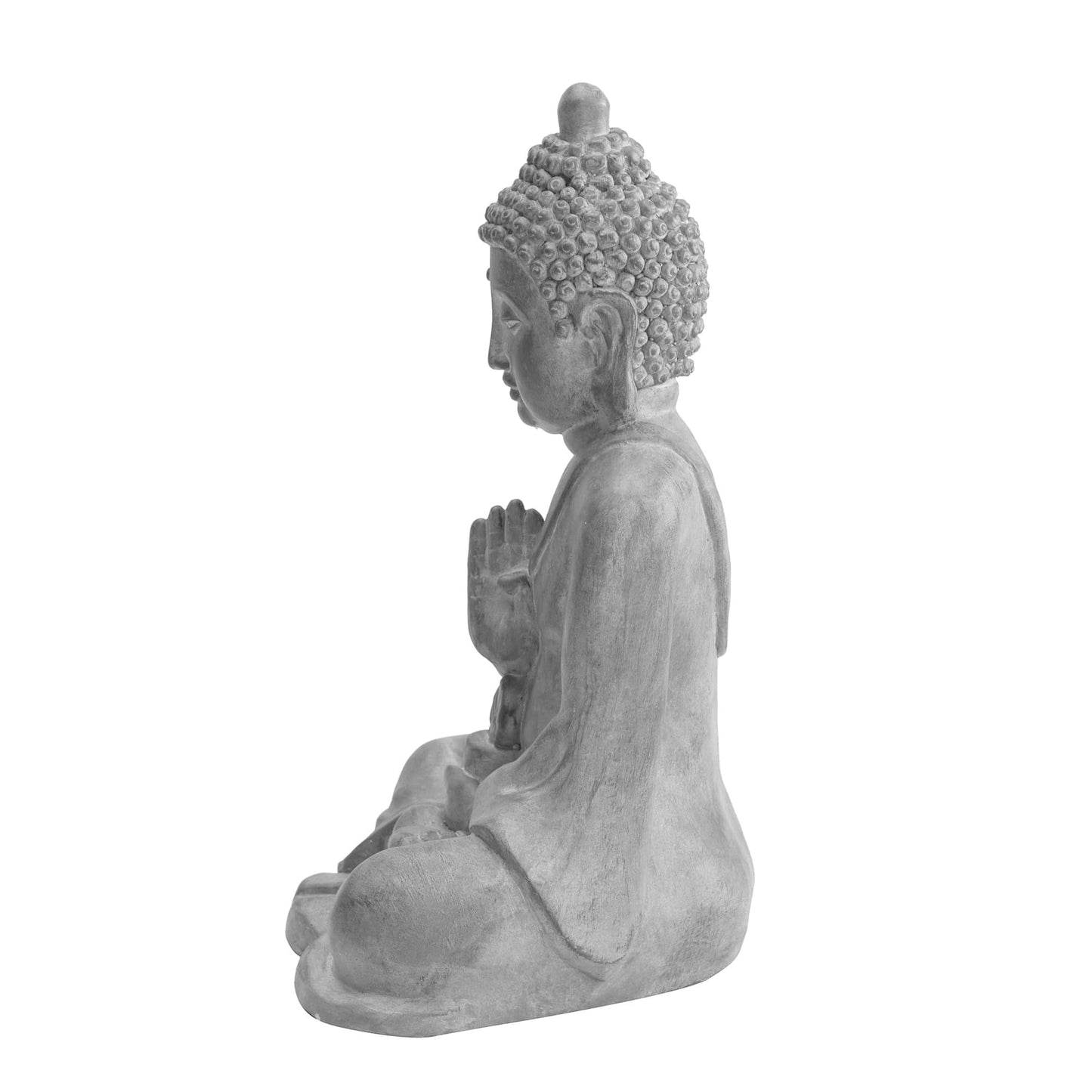 Budos statula, baltame fone