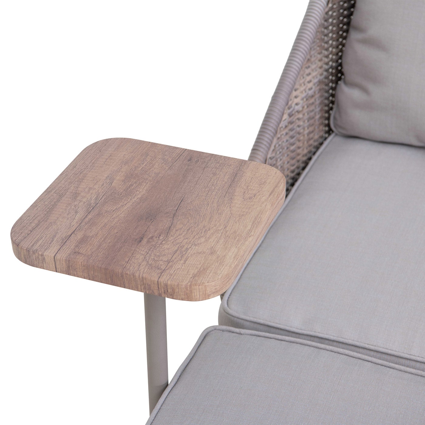 Mažas staliukas primontuotas prie sofos