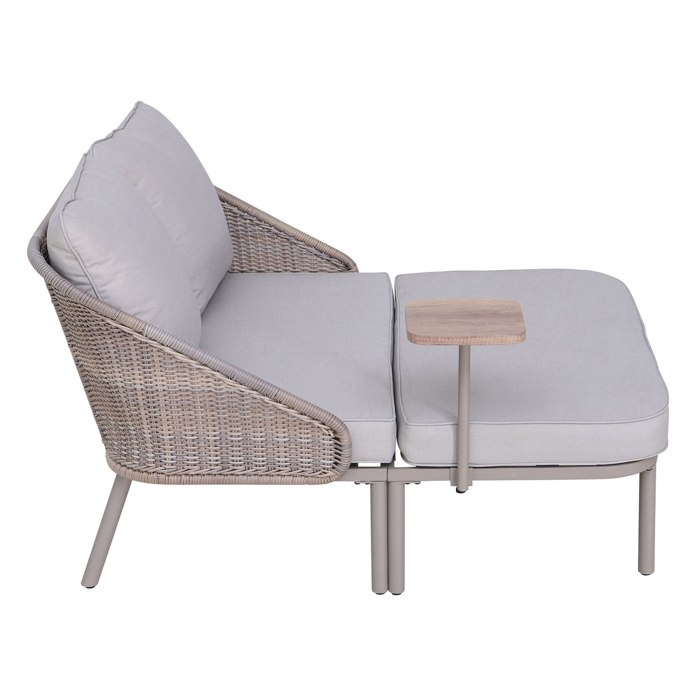 Pilka sofa - gultas balkonui