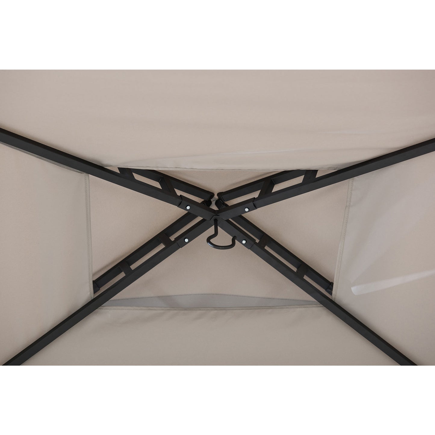 metalinė pavėsinė smėlio spalvos