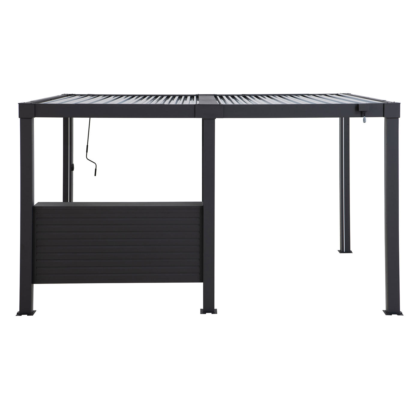 Pergola su baru baltame fone