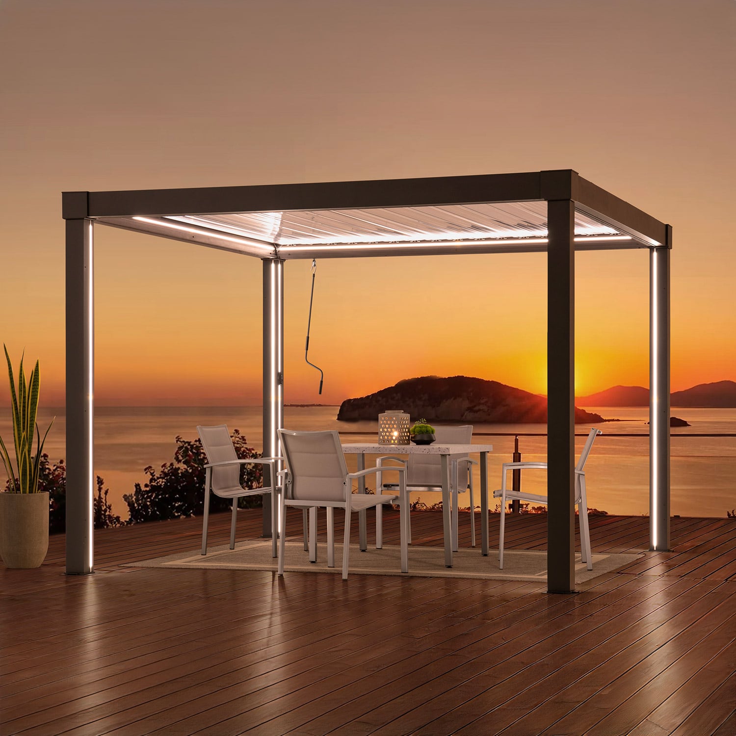 Pergola pilkos spalvos